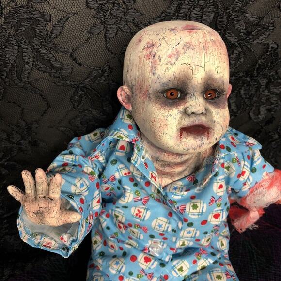 OOAK Creepy Odd 10” Zombie Orphan Boy Scary Halloween Horror Art Artist Doll - Picture 4 of 12